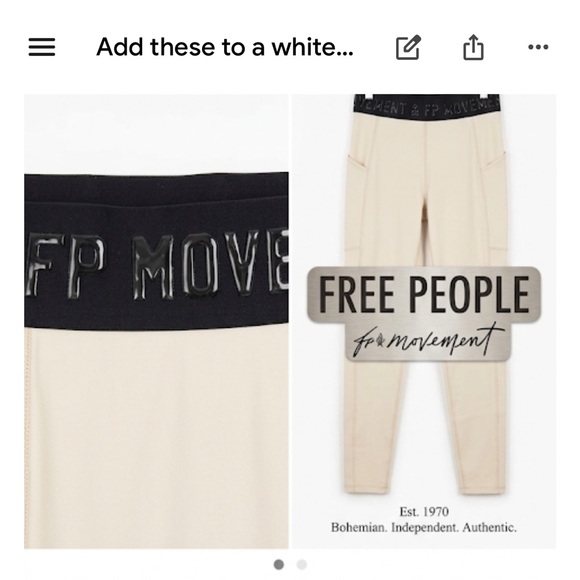 Free People Pants - Free People Cream High-Rise Leggings with Branded Waistband